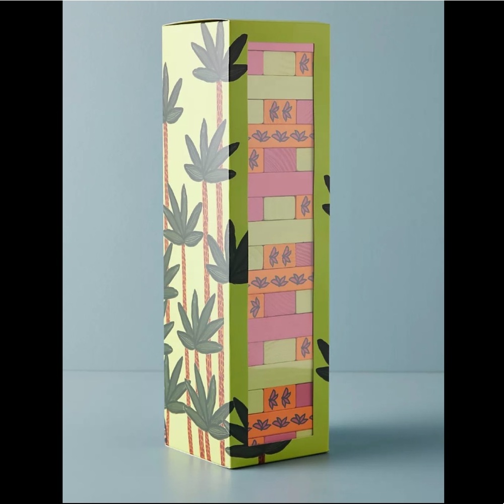 Anthropologie • Kendra Dandy Jumbo Jumbling Tower Wooden Block Game Boho Chic